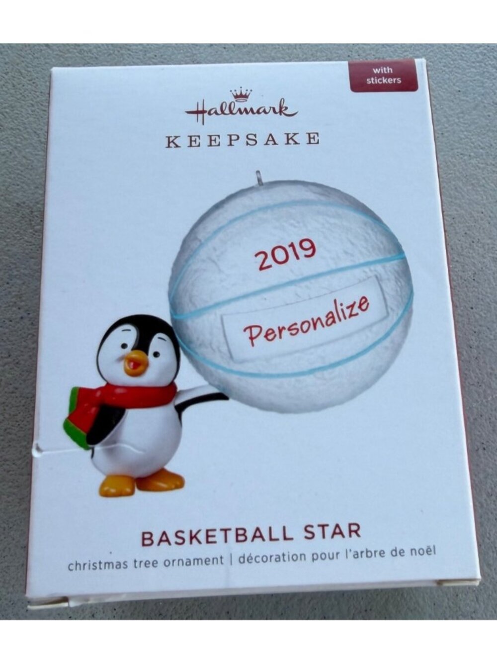 2019 Personalize Hallmark Keepsake Penguin Basketball Star Tree Ornament (READ)